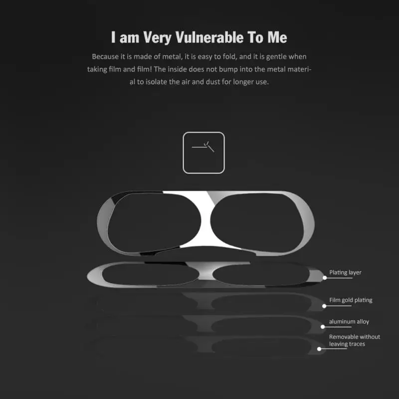 1pcs Metal Dust Guard Sticker Protective Sticker Skin Protector Case Cover Earphone Accessories For AirPods Pro