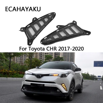 

ECAHAYAKU car led DRL For Toyota CHR C-HR 2017-2020 DRL LED Daytime Running Lights Driving lamp White yellow Turn Signal Lights