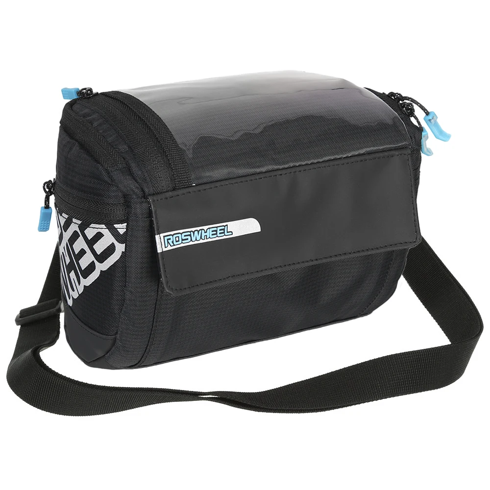 Многофункциональная велосипедная сумка на руль велосипеда, сумка-корзина, передняя Труба, карман для спорта на открытом воздухе, сумка через плечо - Цвет: Черный