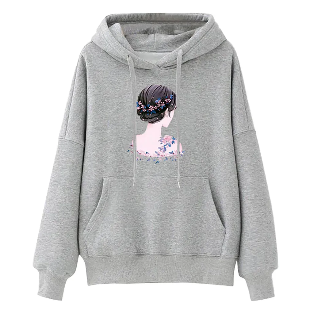 Hoodies Women Hoodies And Sweatshirts Women Autumn 2019 Print Hooded Collar Long Sleeve Hoodie Streetwear Harajuku Hoodie