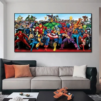 Marvel Superheros Characters Painting Printed on Canvas 3