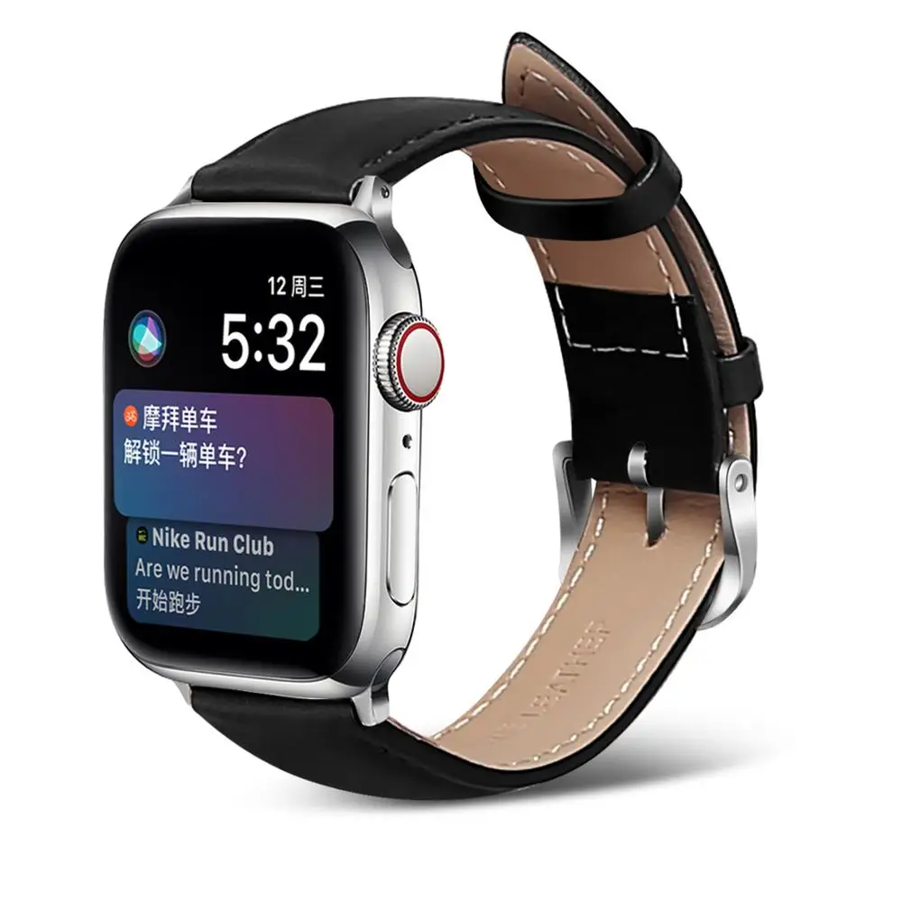 Кожаный ремешок для часов Apple серии 38 мм 42 мм Apple стол 5 40 мм 44 наручных часов iwatch, 4/3/2/1, correa, сменный ремешок - Цвет ремешка: Black