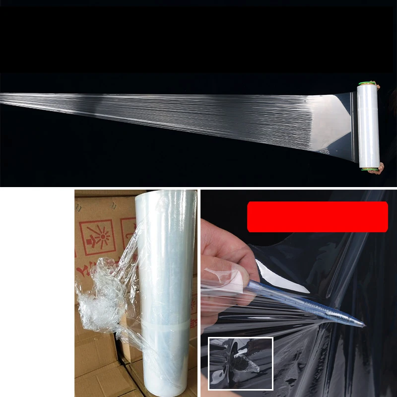 Стретч-пленка липкая Антистатическая логистическая транспортная пластиковая упаковка прозрачная чертежная обмотка посылка лоток для товаров упакованная коробка