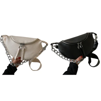 

Silver Chain Design PU Leather Crossbody Bags for Women Shoulder Messenger Handbags Small Chest Bag Travel