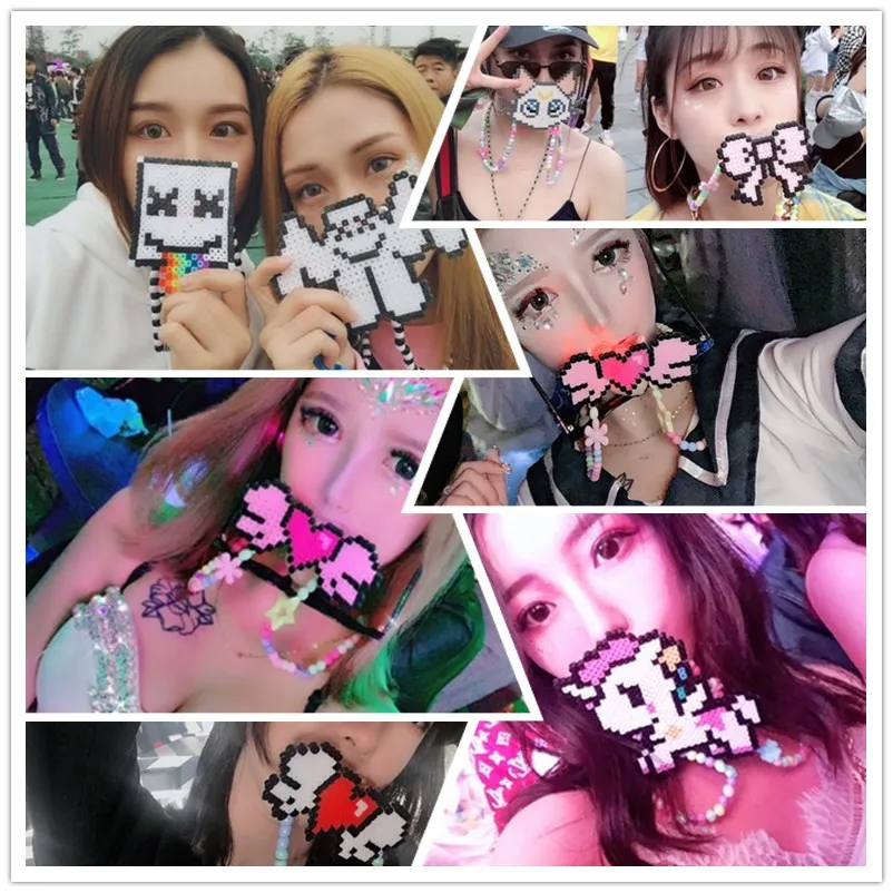 Party EDM MusicFestival Rave LED Nipple Kandi NecklaceSoft Head Disco Club Electronic Sound Necklace Equipment | Украшения и