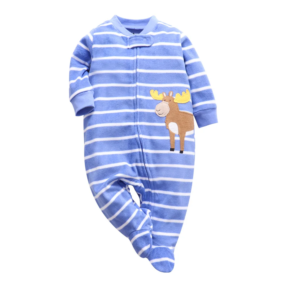 Детский комбинезон зимние теплые для детей Одежда для маленьких мальчиков и девочек Комбинезон для младенцев детская одежда - Цвет: Blue moose