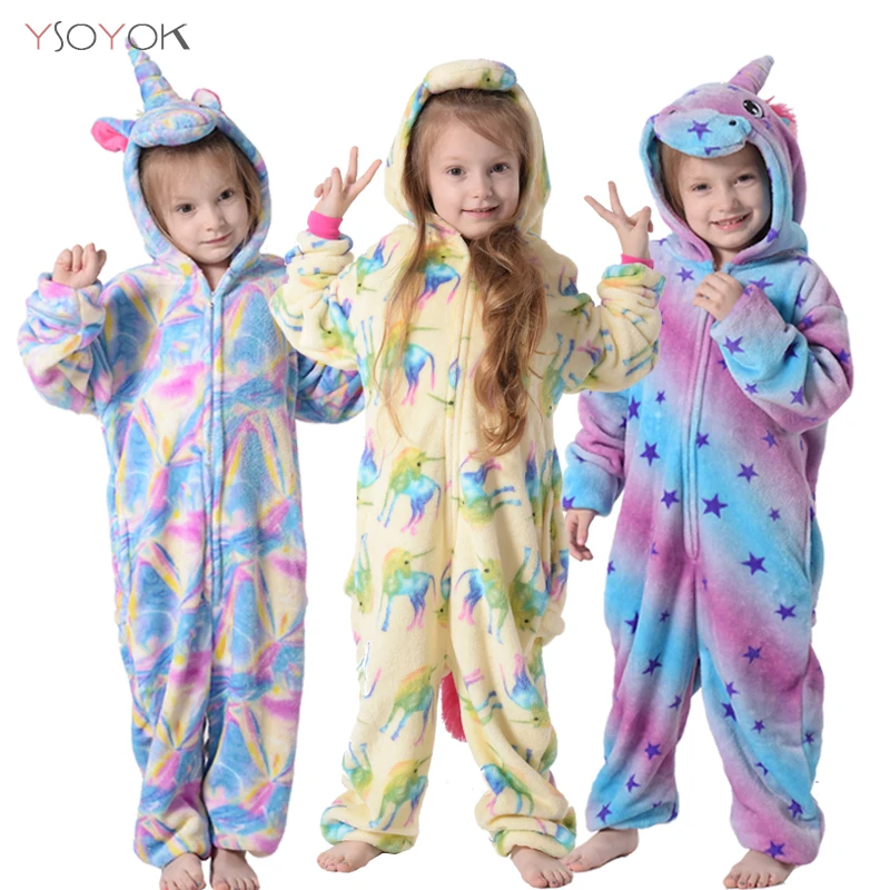 Kigurumi/Пижама с единорогом комбинезон животными для детей одежда сна мальчиков и