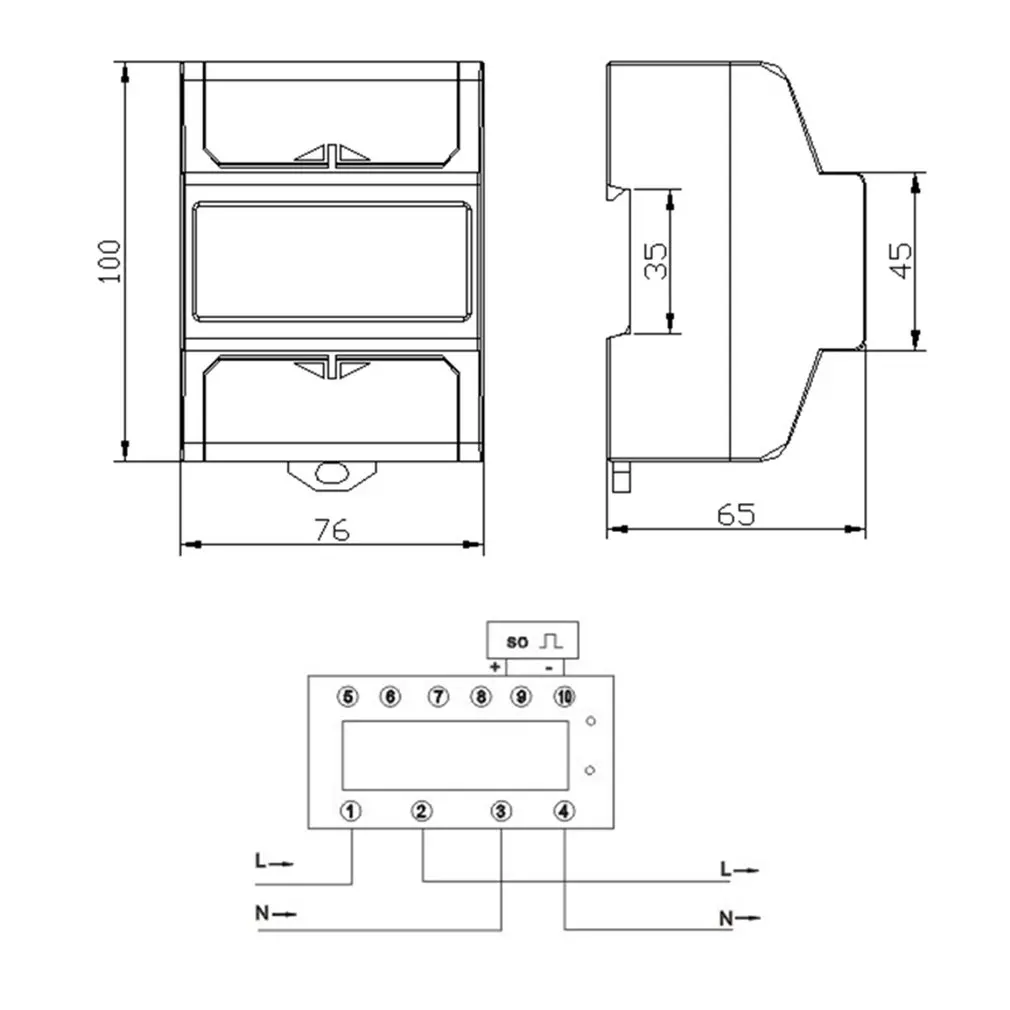 Single Phase 2 Wire Energy Counter Meter Analog kWh 5-100A 230V AC 50Hz Power Meter Household Electric Din Rail Mount