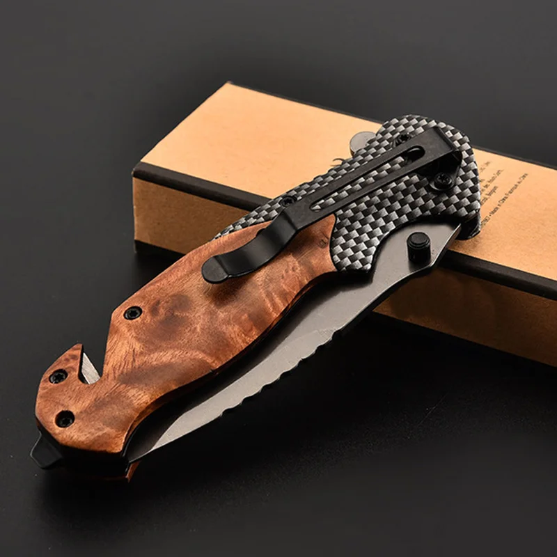 Hysenss X50 титановый Складной нож Тактический охотничий выживания деревянные ручные Ножи EDC нож Карманный