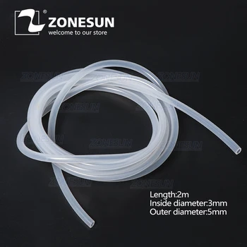 

ZONESUN PJ-GZ3 Length 2m Inside Diameter 3mm Silicone Tube Rubber Hose For Essential Oil Filling Machine