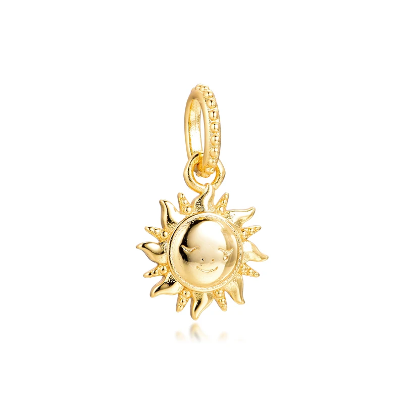 Sparkling Sun Pendant Charm Fits 