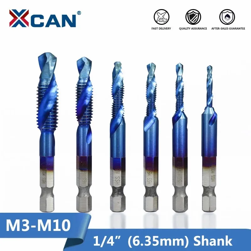 Резьбовой кран XCAN 1/4 мм с хвостовиком M3-M10 HSS метрическое сверло под Метчик