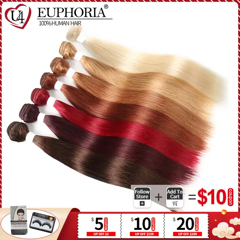 Burgundy Red Blonde 613 Brazilian Human Hair Weave 3 4 Bundles