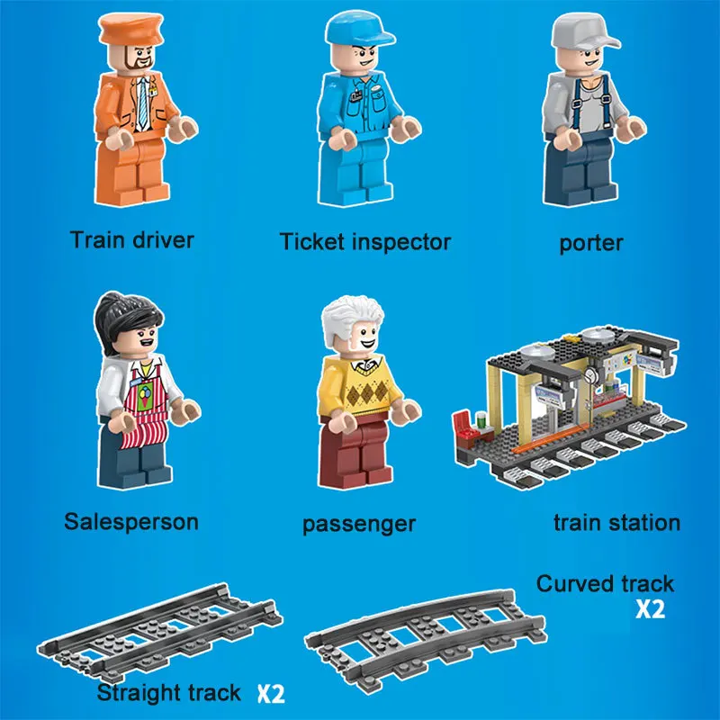 Skup Dworzec kolejowy klocki dla dzieci klocki kompatybilne z LegoINGlys tor kolejowy