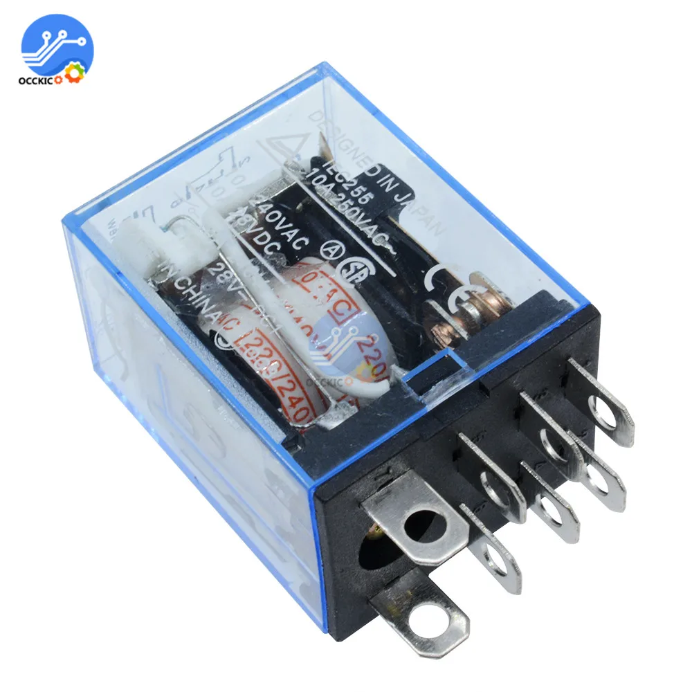 AC 220V DC 12V 24V 10A LY2NJ катушка DPDT реле питания разъем 8 Pin HH62P с патроном|Запасные части| |