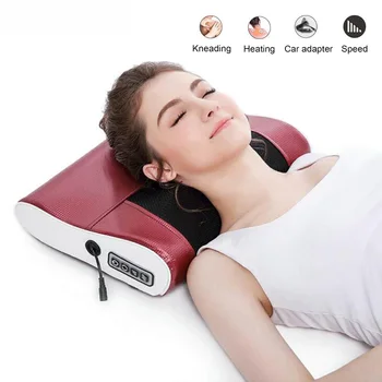 

Massageador Relaxation Neck Shoulder Back Body Electric Massage Pillow Infrared Heating Shiatsu Massager Device Cervical