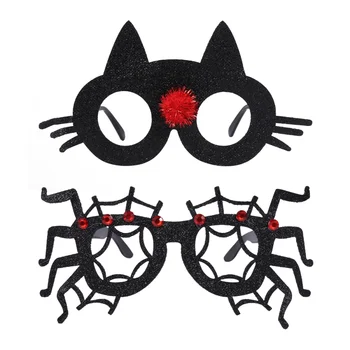 

2pcs Halloween Glasses Funny Glasses Decorative Eyeglasses Party Glasses Deco