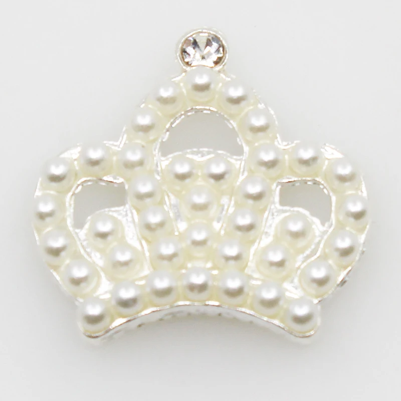 Новинка 10 шт. Серебряная корона принцессы из сплава с плоской задней стороной