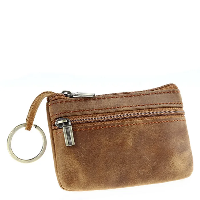 Мужской кожаный кошелек для монет кошелек на молнии держатель для ключей кошелек для мелочи для мужчин-B5