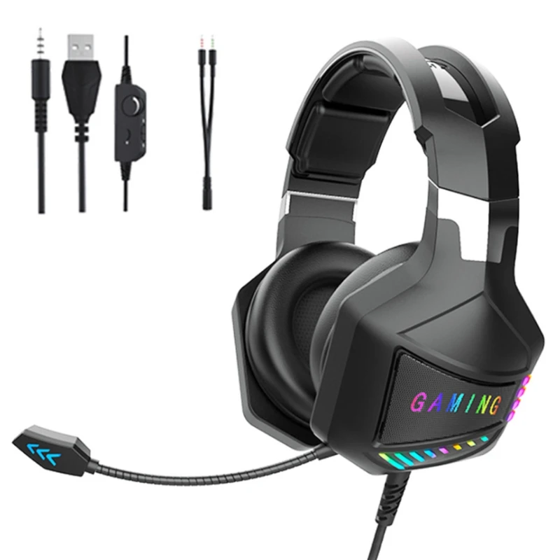Headset Wired Luminous with 3D Surround Sound Adjustable Headband | Электроника
