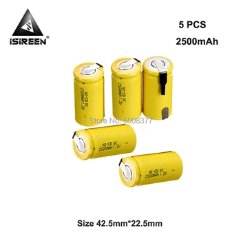 

2500mAh 1.2V SC Ni-CD Rechargeable Batteries Cell DIY Electric Battery Packs Subc Ni CD Accumulator Toys Flashlight