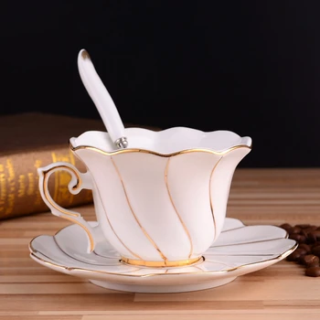 

200ML European Coffee Cup Dish Bone China Coffee Cup Dish Set Creative Ceramic Cup Coffee Drink