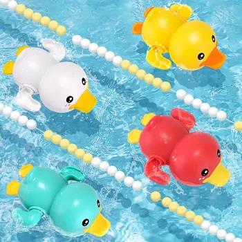 New Summer Bathroom Bath Shower Baby Clockwork Swimming Children Play Water Cute Little Duck Bathing Bathtub Toys For Kid Gifts 1