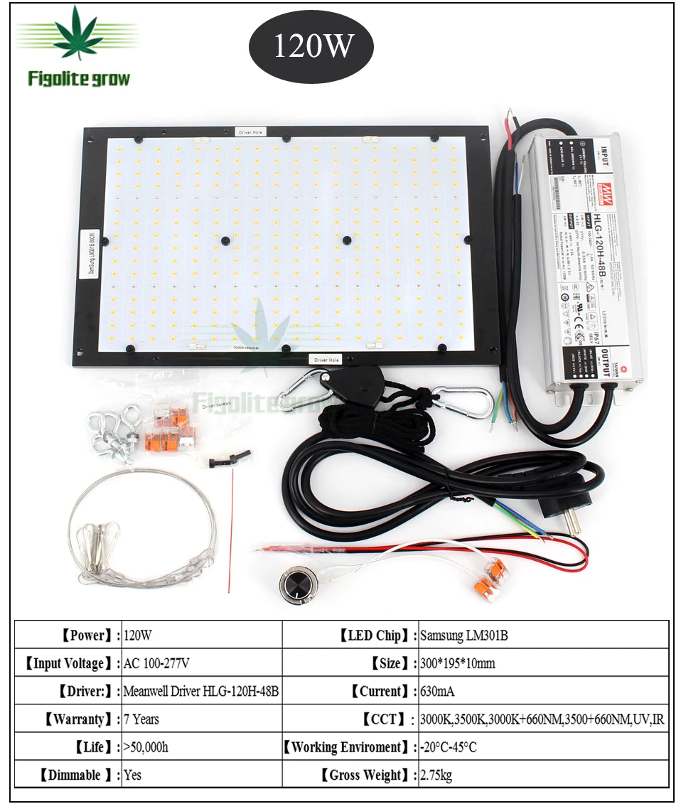 Baratos Figolite crecer cuántica Junta regulable UV IR led crecer luz QB288 LM301B 120W 240W 320W 480W con conductor Meanwell 7 años de garantía