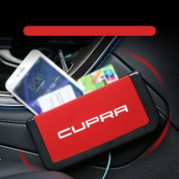 

Car Back Storage Box for Seat Leon Cupra Multifunctional Organizer Car Portable Storage Box Black Red Pasted Tape Car Stick Bag