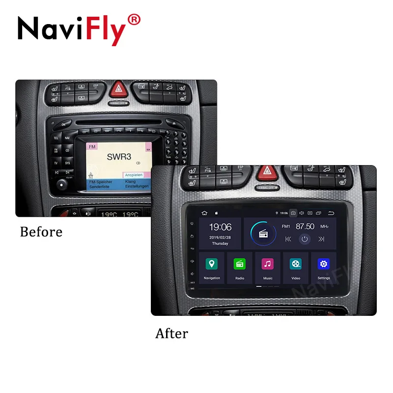 Top 8Core IPS DSP Android 9.0 Car radio multimedia player GPS Navigation For Benz CLK W209 W203 W168 W208 W463 W170 Vaneo Viano Vito 1