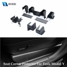 Cubierta protectora antipatadas para esquina de asiento de Tesla modelo Y, Kits de tapa protectora de pista trasera, accesorios de seguridad antiarañazos