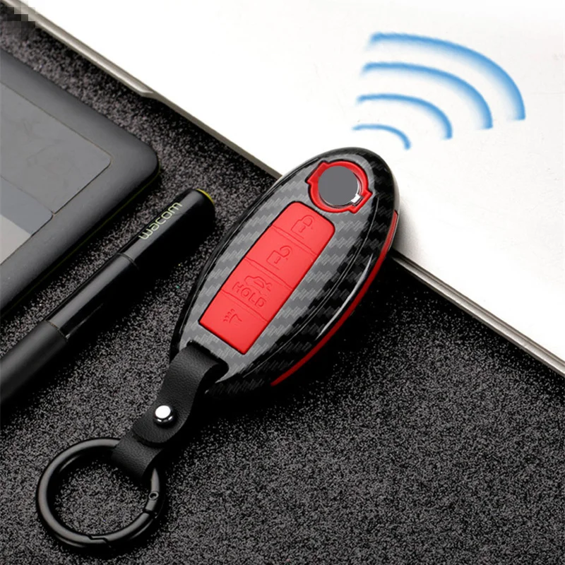 Carbon Fiber Matte Car Key Cover Case For Nissan Qashqai J10J11 X-Trail t31t32 kicks Tiida Pathfinder Murano Note Juke Infiniti