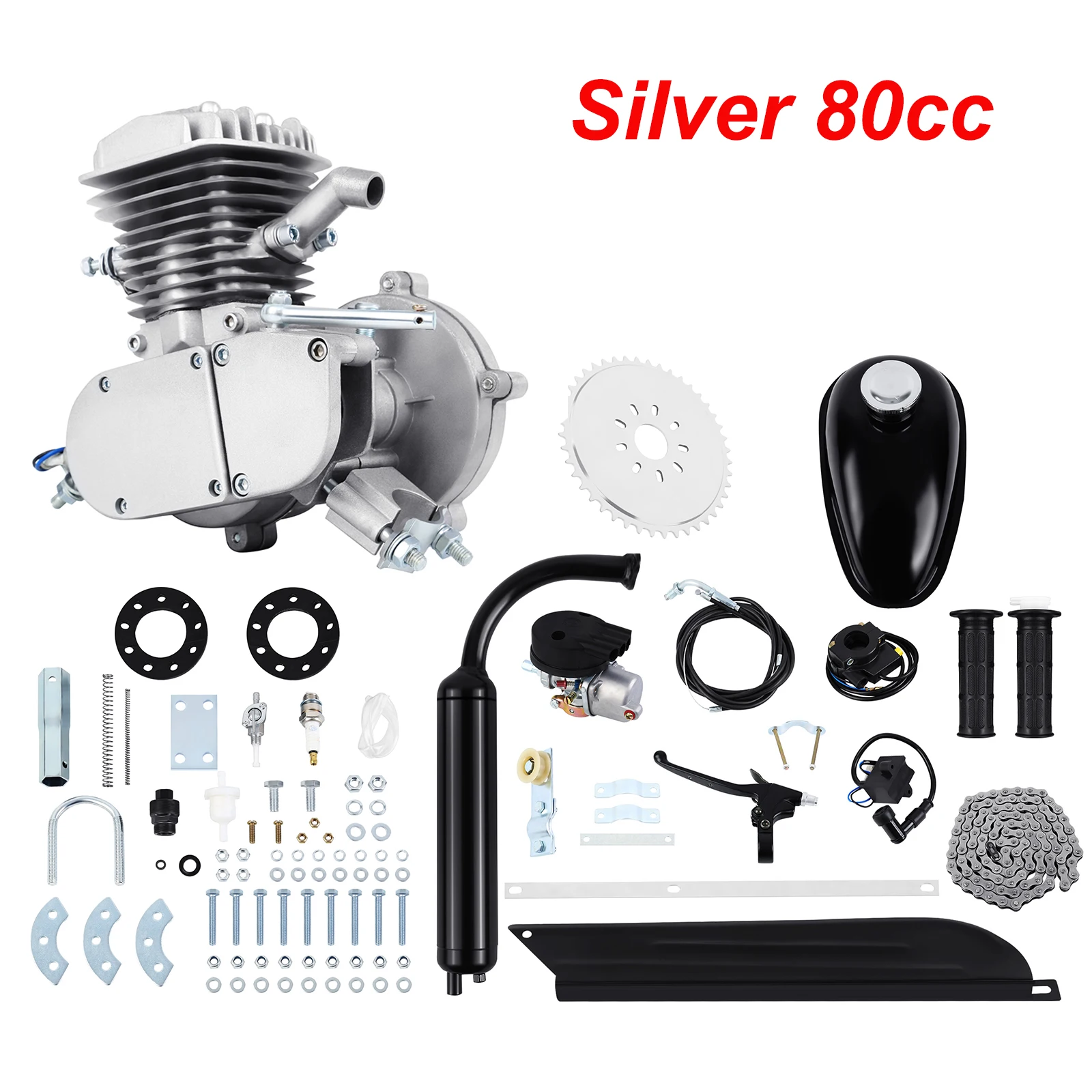 Stroke Oil 80cc 2-Stroke Bicycle Engine Kit Single Cylinder Gas