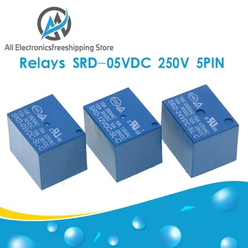 

Relays SRD-05VDC-SL-C SRD-12VDC-SL-C SRD-24VDC-SL-C SRD-48VDC-SL-C 5 Pin DC 5V 12V 24V 48V 10A 250VAC 5PIN Power Relays