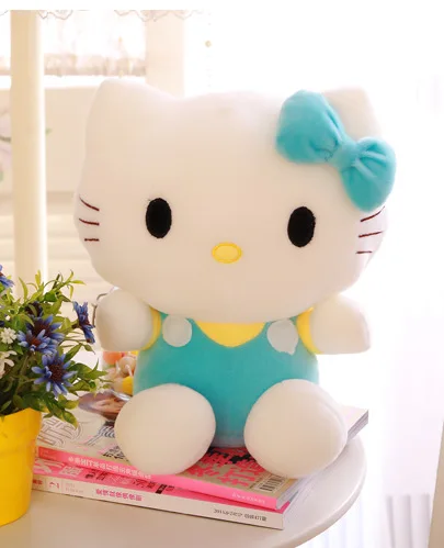 Oreiller en peluche Hello Kitty pour enfants, 20cm, jouet Kawaii, poupées de  chat KT, figurines de dessin animé, Position assise, mignon, cadeau d'anniversaire  pour bébé