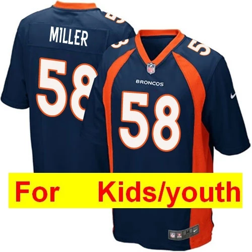 Хаки Youth Denver Von Miller Bradley Chubb John Elway Emkidsuel Sanders Steve Atwater Chris Harris Jr color rush Jersey - Цвет: Хаки