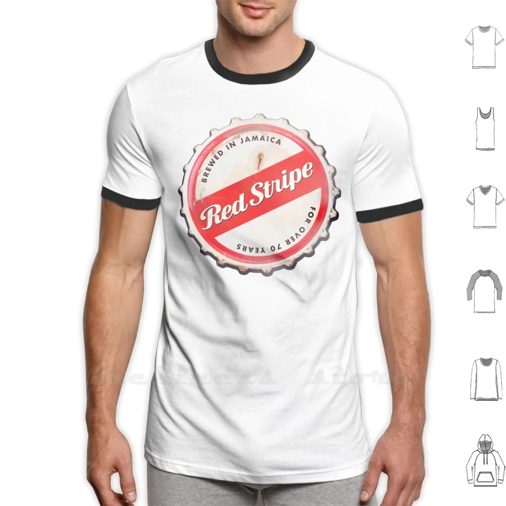 Red Stripe Bottle Cap T Shirt Men Women 