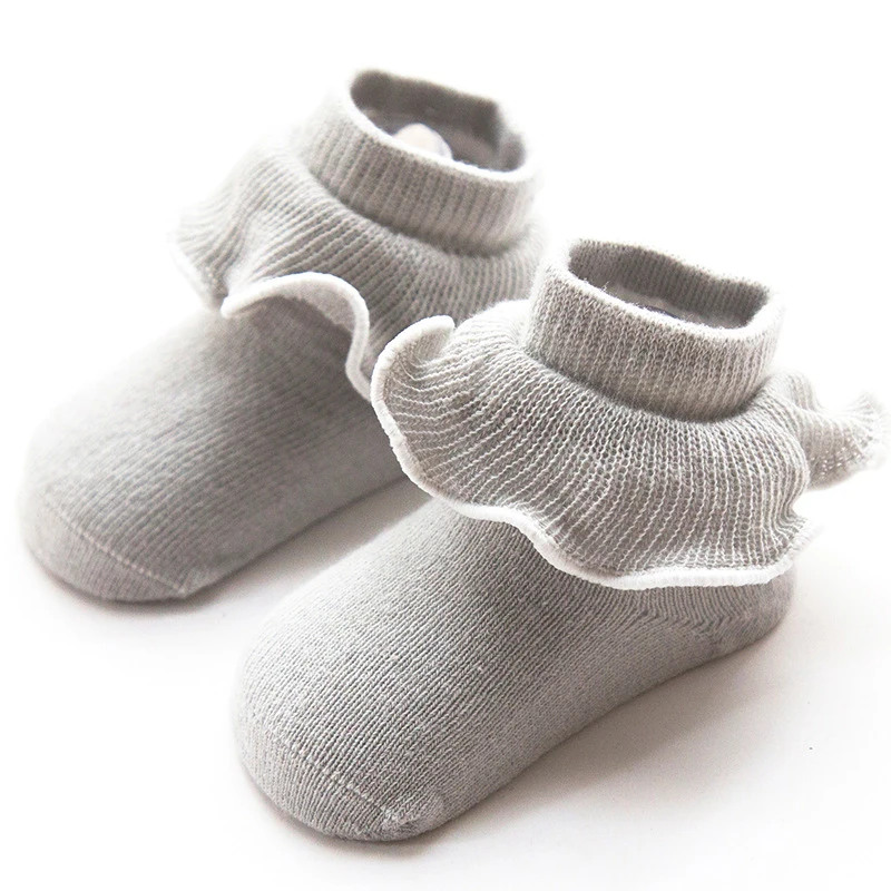 Милые хлопковые носки для малышей; дышащие носки до середины икры для новорожденных; партия без добавок; аксессуары для одежды для маленьких девочек - Цвет: Color as shown
