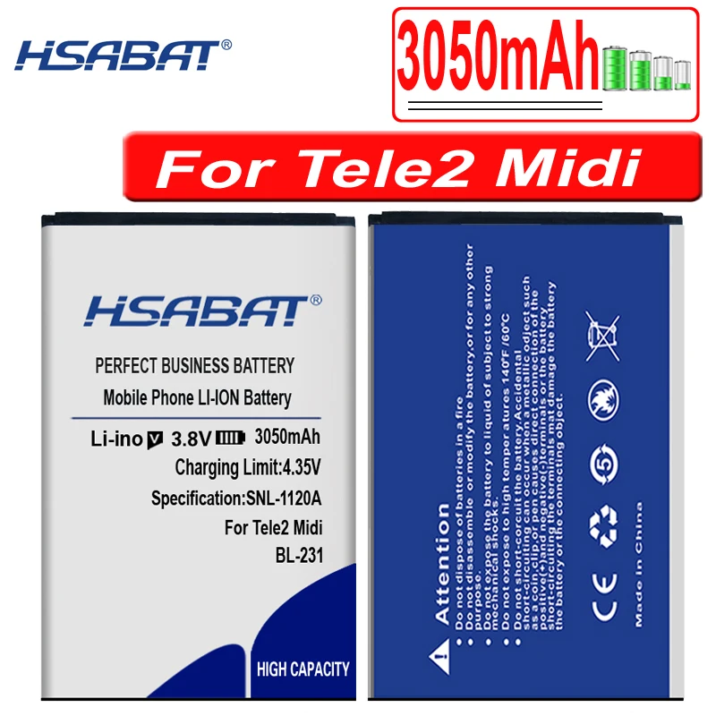 Аккумулятор HSABAT BL-231 3050 мА · ч для Tele2 Midi | Мобильные телефоны и аксессуары
