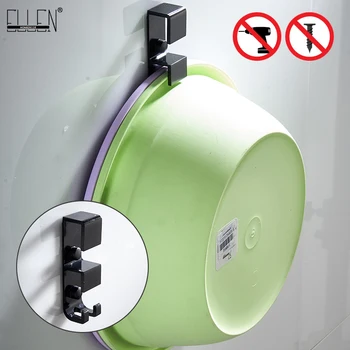 

ELLEN Bath Storage Washbasin hook Towel Hanger Robe Hook Bathroom Accressories Black Bath Rack EL2012