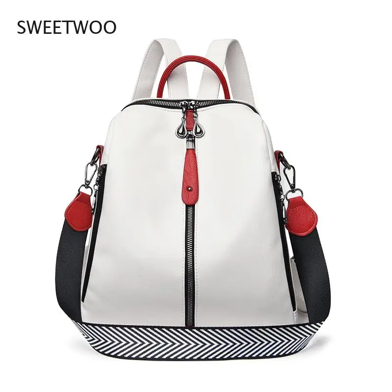 

New Women Backpacks Soft Leather Backpack Fashion Anti-theft Shoulder School Bag For Girls Quality Sheepskin Female Travel Bag