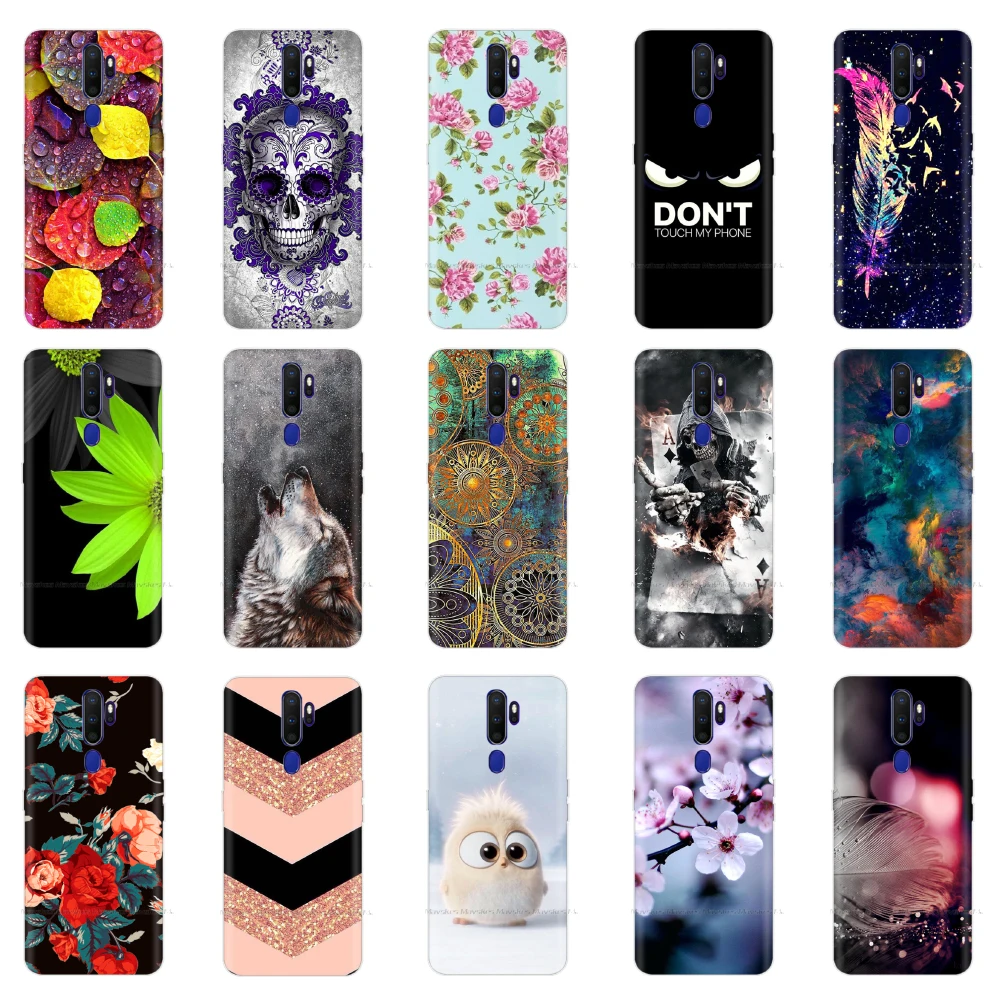 Silicone Cover For OPPO A5 2020 Case Luxury TPU Cases for A9 Phone Back Funda Coque Painted Soft | Мобильные телефоны и