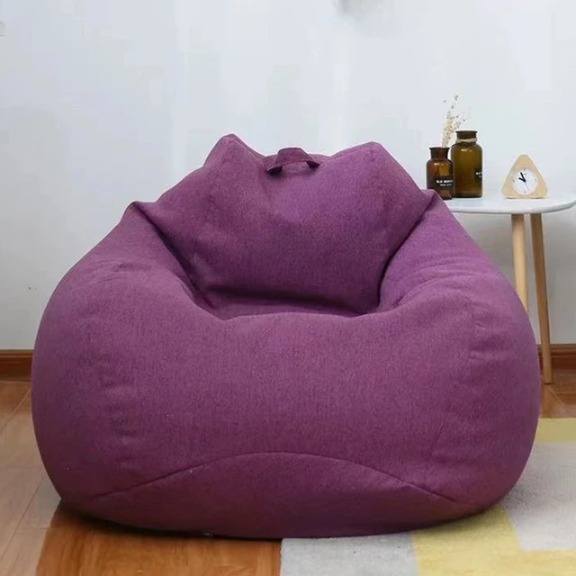 100X120 Sofas Cover puff Gigante Chairs Without Filler Linen Cloth Lounger  Seat Bean Bag Pouf Puff