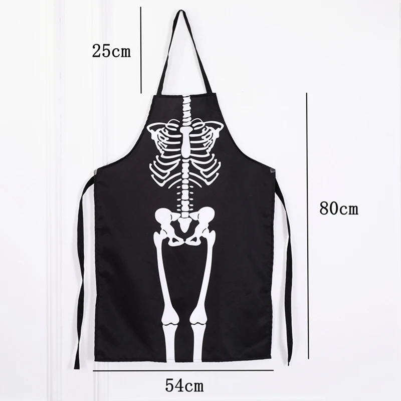 Halloween Bar Dance Costume Dress Up Apron Skeleton Costume Apron Adult Men And Women Kitchen Apron