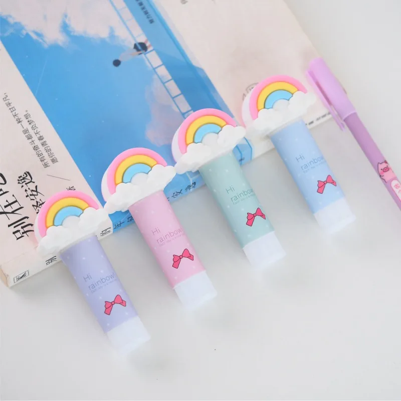 

Kawaii Rainbow Modeling Solid Strong Adhesives Glue Stick for Student Stationery Solid Glue High Viscosity School Supplies