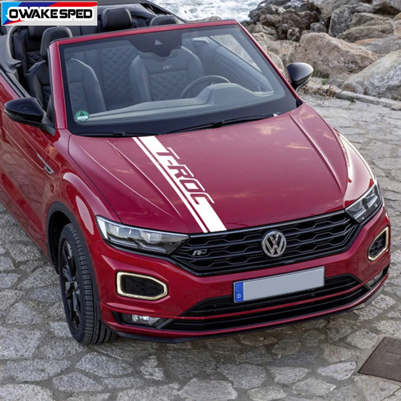 Sport Stripes Car Hood Bonnet Sticker For Volkswagen VW T ROC R line Auto  Engine Cover Decor Vinyl Decals|Car Stickers| - AliExpress