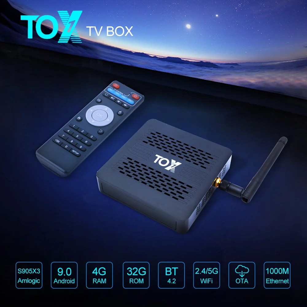 Caixa de tv Android Inteligente 1 Tvbox 4gb 32gb Amlogic S905x3 Wifi 1000m bt 4k Media Player Suporte Dolby Atmos Áudio Tox1 9 Tox - Image 3