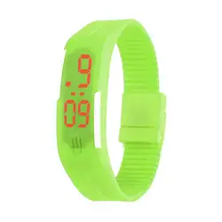 Детский светодиодный цифровой наружный спортивный браслет с датой, силиконовые наручные часы для мальчиков и девочек