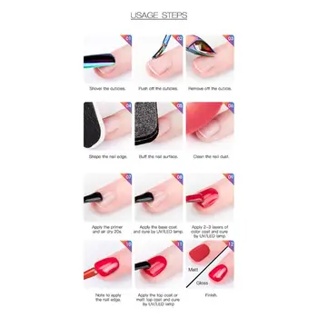 

4Pcs Gel Nail Polish Kit Primer Base Matt Top Coat with Long Lasting Sealing Manicure Soak Off UV LED Nails DIY