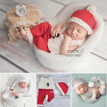 

Dvotinst Newborn Photography Props for Baby Cute Christmas Outfits Superman Clothes Set Fotografia Studio Shoots Photo Props